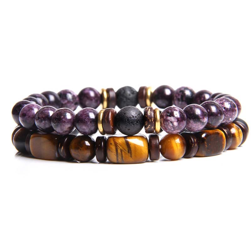 Buddha Stones2個入り ヒーリングクリスタル エンペラーストーン タイガーアイ ビーズブレスレット