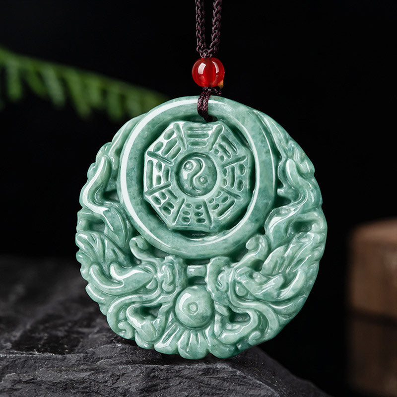 Buddha Stones龍翡翠陰陽バランスネックレスペンダント - image 2