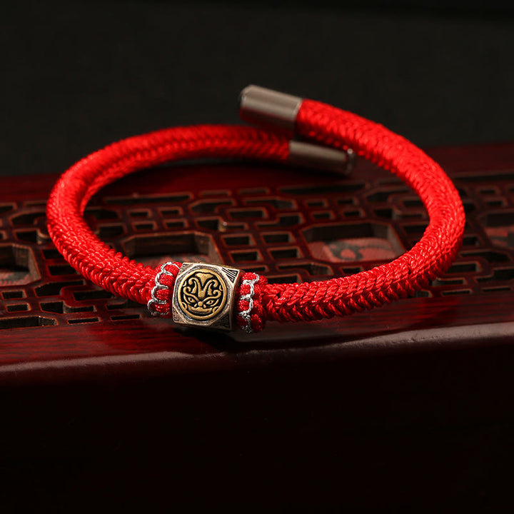 Buddha Stones925スターリングシルバー パーフェクトノット キングコングノット 信仰の強さブレスレット
