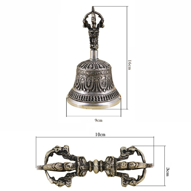 Buddha Stonesチベット瞑想ベルと金剛杵ドルジェ銅製装飾セット - image 27
