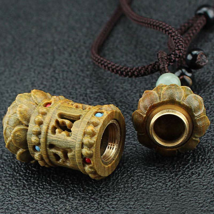 Buddha Stonesチベット グリーンサンダルウッド ローズウッドオーム・マニ・パドメ・フムフム ロータス ポジティブ 癒し ネックレス ペンダント - image 7