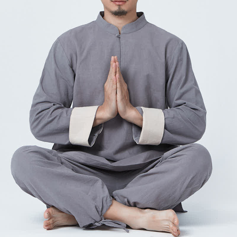 Buddha Stonesスピリチュアル 禅 瞑想 ヨガ 祈り 練習 コットン リネン 衣類 メンズ セット