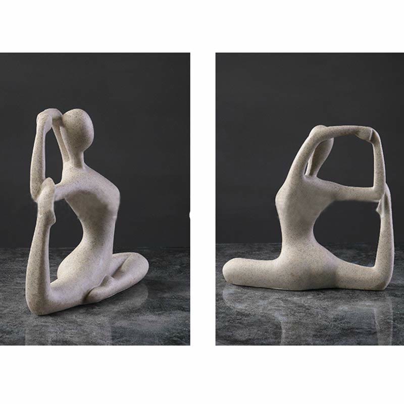 抽象的なヨガ瞑想エクササイズ樹脂スピリチュアルフィギュア彫刻デスク装飾 - image 4