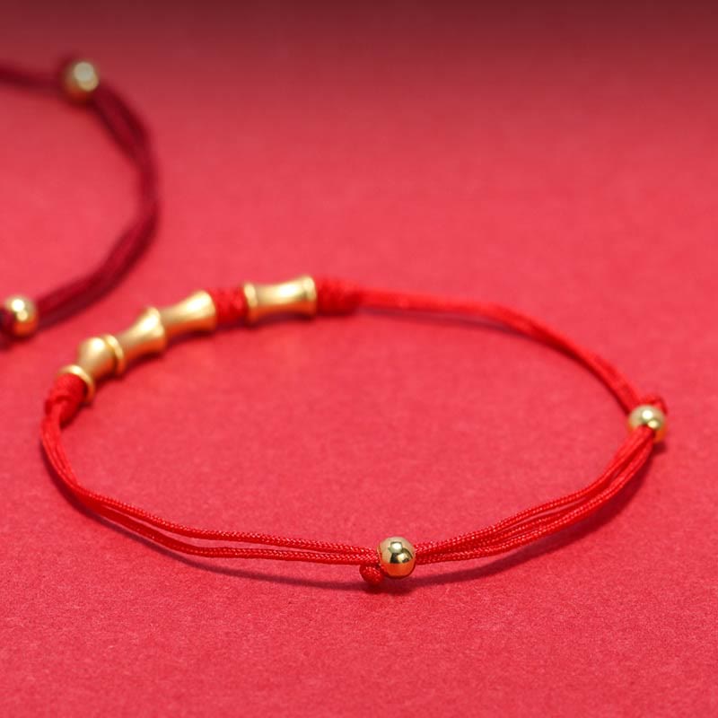 Buddha Stones925 スターリングシルバー 竹デザイン 守護幸運 編み込みブレスレット
