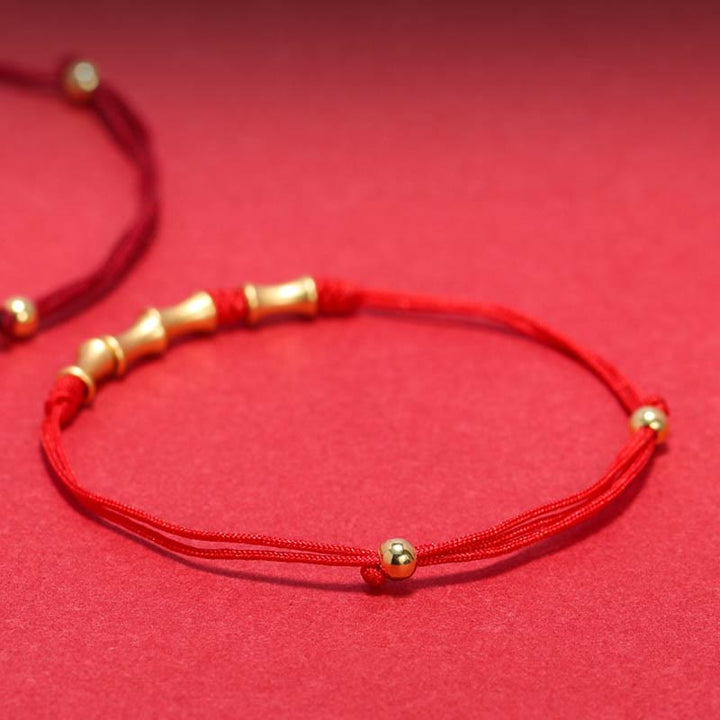 Buddha Stones925 スターリングシルバー 竹デザイン 守護幸運 編み込みブレスレット