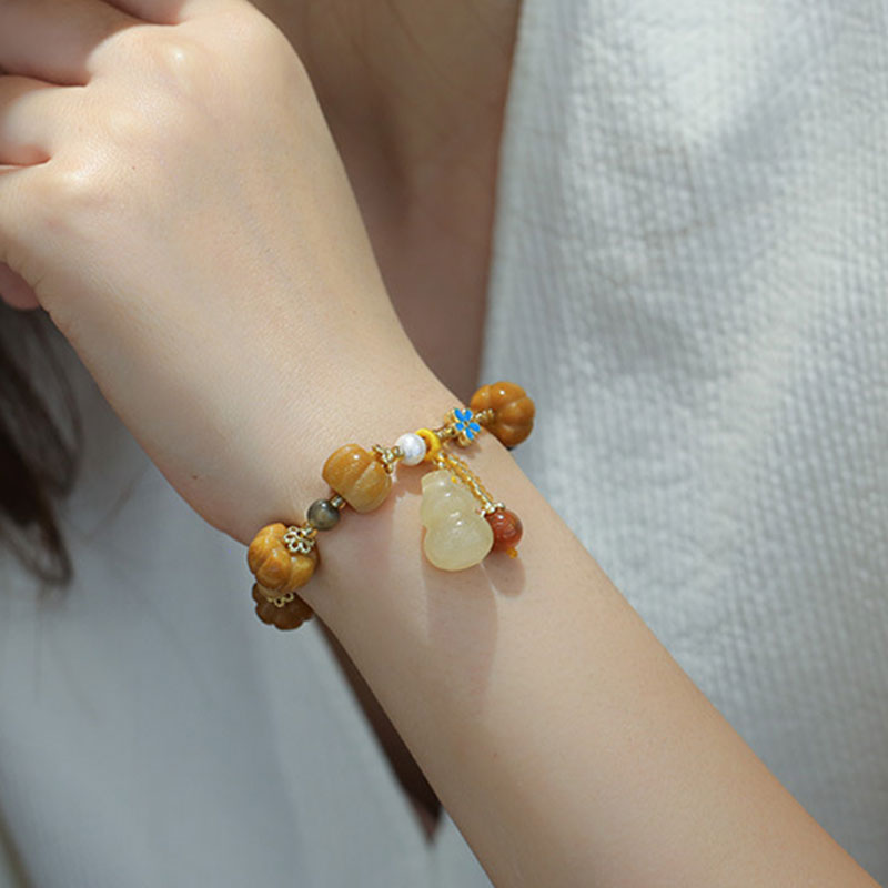 Buddha Stones黄金シルク翡翠PiXiu開運財運ブレスレット