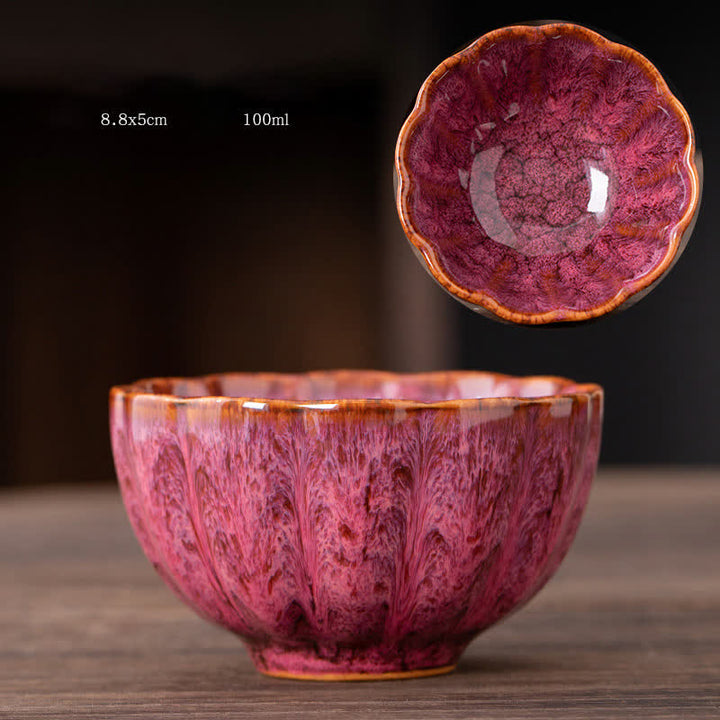Buddha Stones桃の花模様 陶器 ティーカップ 花 ティーカップ