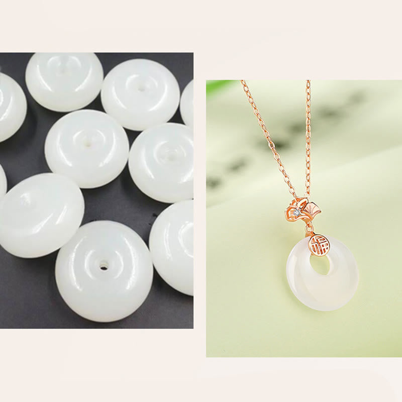 Buddha Stones925 スターリングシルバー イチョウの葉 蝶 ローズ カルセドニー 和田翡翠 平和バックル フーキャラクター ハーモニー ネックレス ペンダント