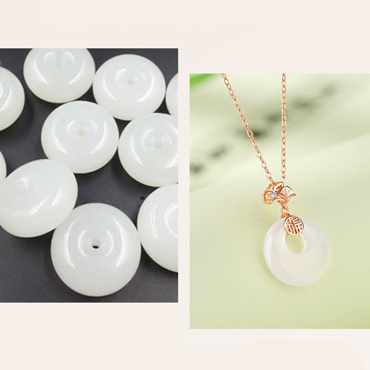 Buddha Stones925 スターリングシルバー イチョウの葉 蝶 ローズ カルセドニー 和田翡翠 平和バックル フーキャラクター ハーモニー ネックレス ペンダント