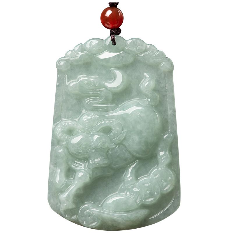 Buddha Stones天然翡翠12星座の豊穣のお守りペンダントネックレス