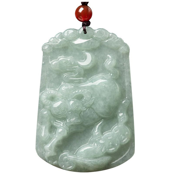 Buddha Stones天然翡翠12星座の豊穣のお守りペンダントネックレス