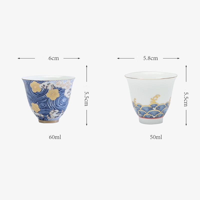 Buddha Stonesヴィンテージ 海 海の波 陶器 ティーカップ ティーカップ
