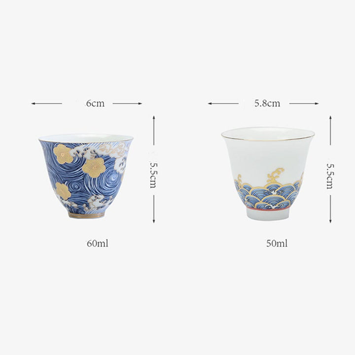Buddha Stonesヴィンテージ 海 海の波 陶器 ティーカップ ティーカップ