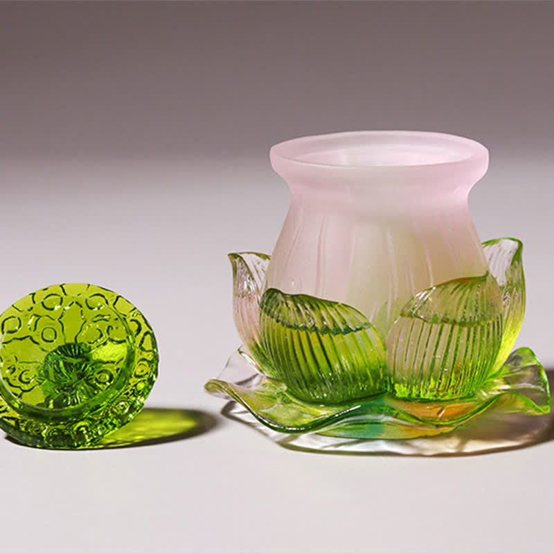 風水蓮手作りLiuliクリスタルアートピースホームオフィスの装飾品
