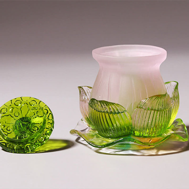風水蓮手作りLiuliクリスタルアートピースホームオフィスの装飾品