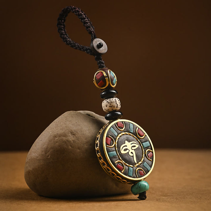 Buddha StonesチベットOm Mani Padme Humボディ シード ピース キーチェーン