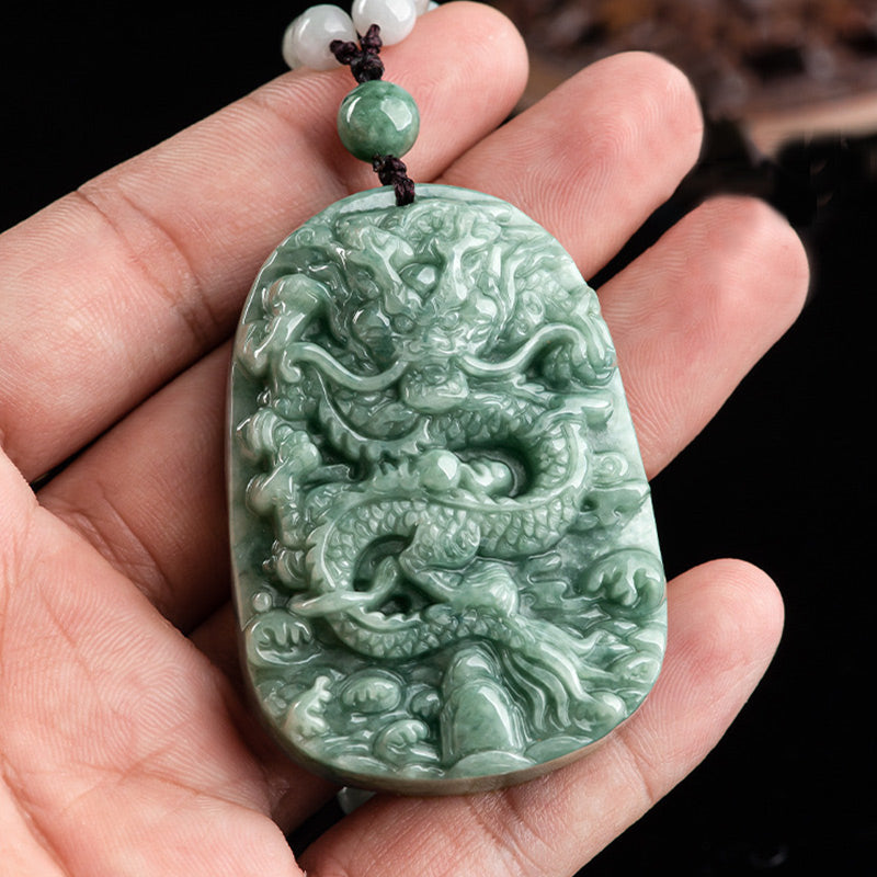Buddha Stones十二支 龍 翡翠 繁栄のネックレス ビーズ ペンダント - image 3