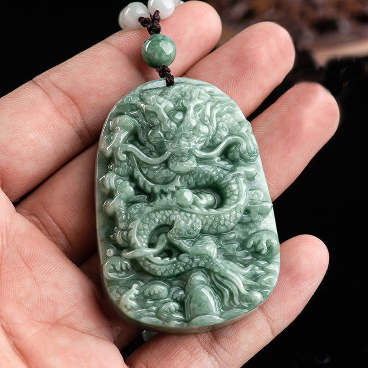 Buddha Stones十二支 龍 翡翠 繁栄のネックレス ビーズ ペンダント - image 3