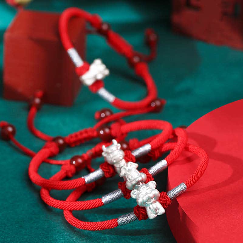 Buddha Stones999スターリングシルバー 中国十二支 幸運 強さ赤紐ブレスレット - image 6