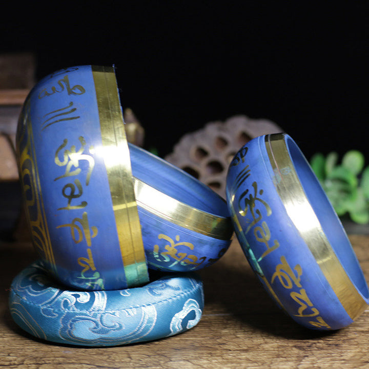 Buddha Stonesチベットサウンドボウル手作りリラクゼーション瞑想祈りシンギングボウルセット