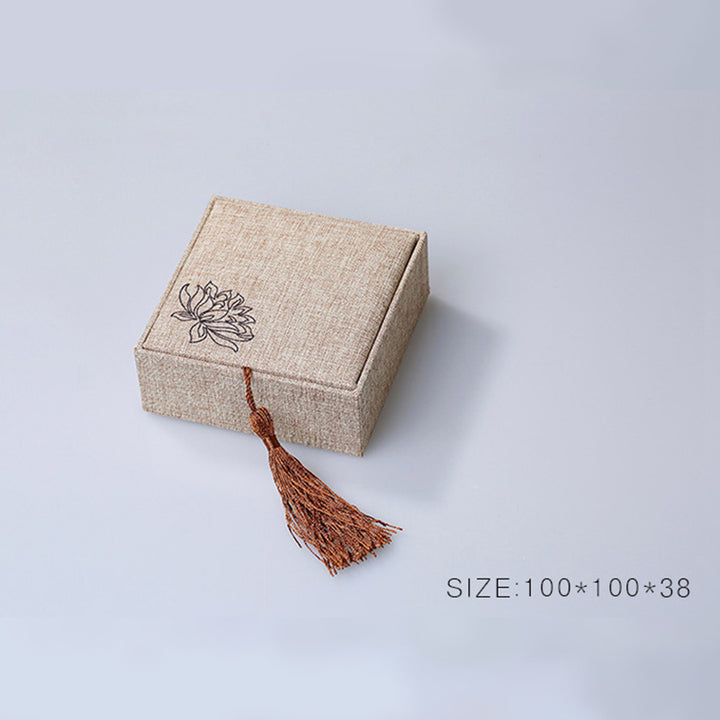 Buddha Stones蓮の模様 ジュエリー収納ボックス ギフトボックス タッセル - image 8