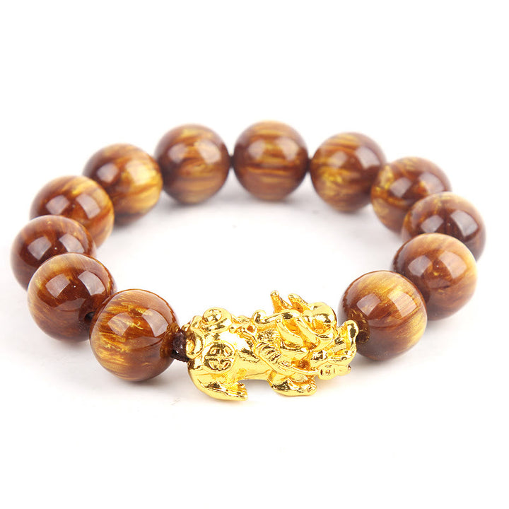 Buddha Stones幸運のゴールデンタイガーアイ 豊かなPiXiuブレスレット