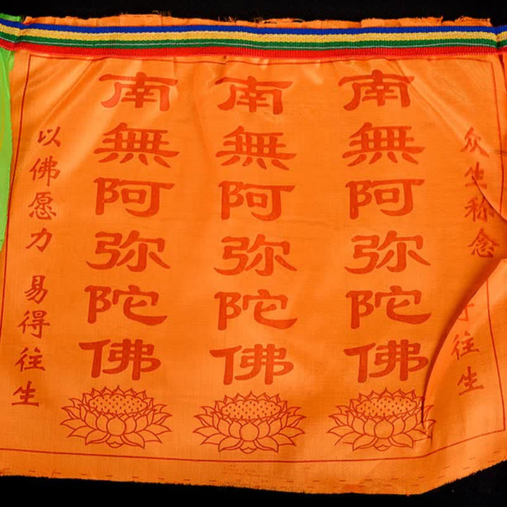 Buddha Stones チベット七色風馬文字縁起蓮屋外用祈祷旗21枚セット - image 18