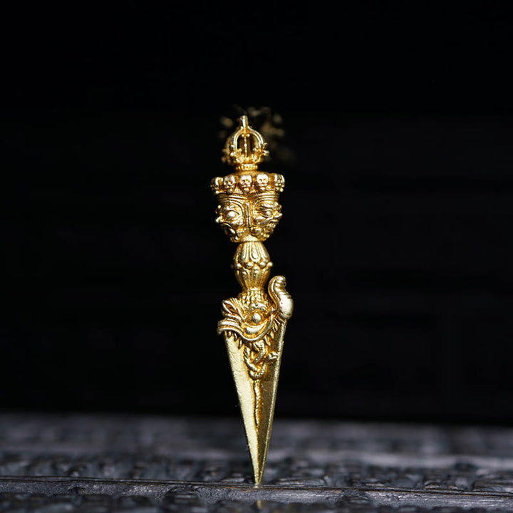 Buddha Stonesチベット ドルジェ ヴァジュラ 彫刻 スピリチュアルパワーペンダント 吊り下げ装飾