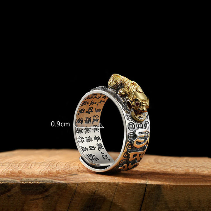 Buddha Stonesチベット 990 スターリングシルバーオーム・マニ・パドメ・フムドルジェ ヴァジュラ 般若心経 彫刻 富の指輪 - image 7