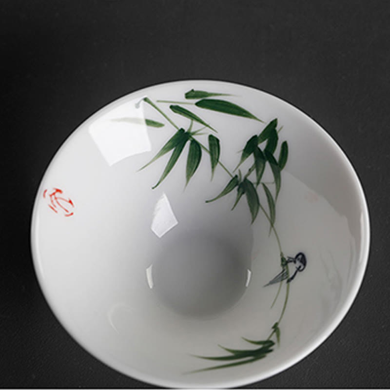 Buddha Stonesヴィンテージ 梅 蘭 竹 菊 蓮 鯉 陶器 ティーカップ カンフー ティーカップ