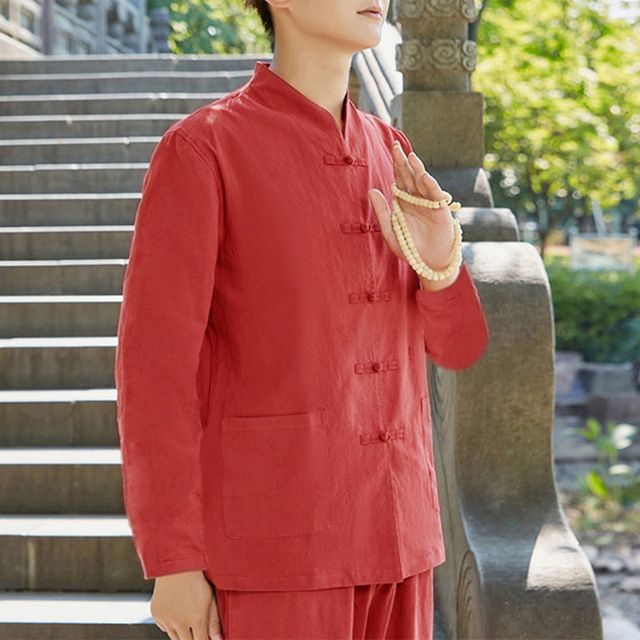Buddha Stonesスピリチュアル 禅 実践 ヨガ 瞑想 祈り 衣類 コットン リネン メンズ セット