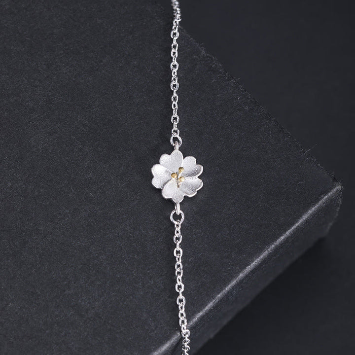 Buddha Stones925スターリングシルバー 桜の祝福チェーンブレスレット