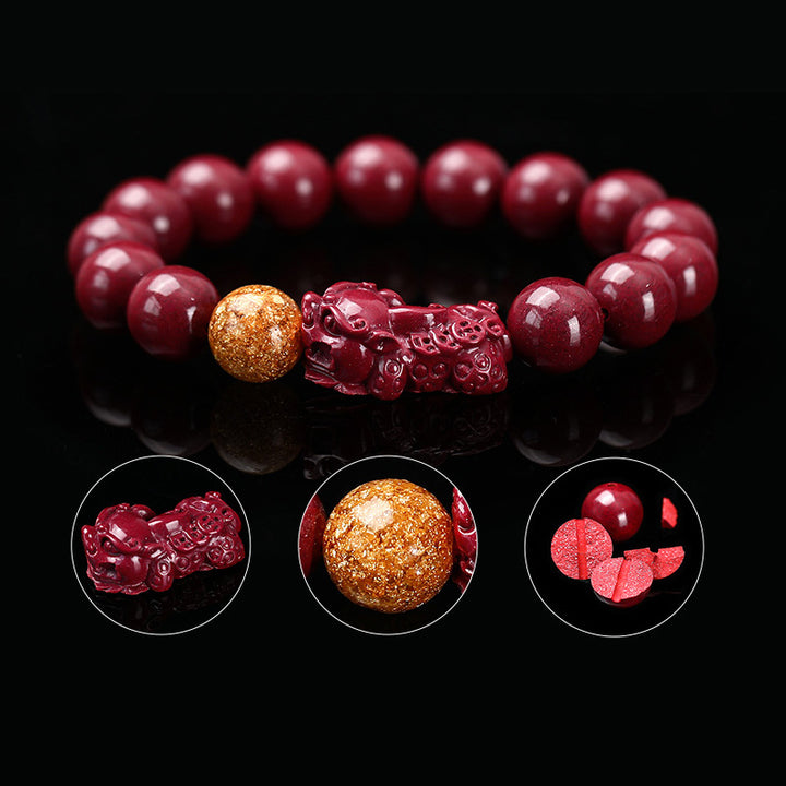Buddha Stonesチベット辰砂PiXiuの穏やかなブレスレット