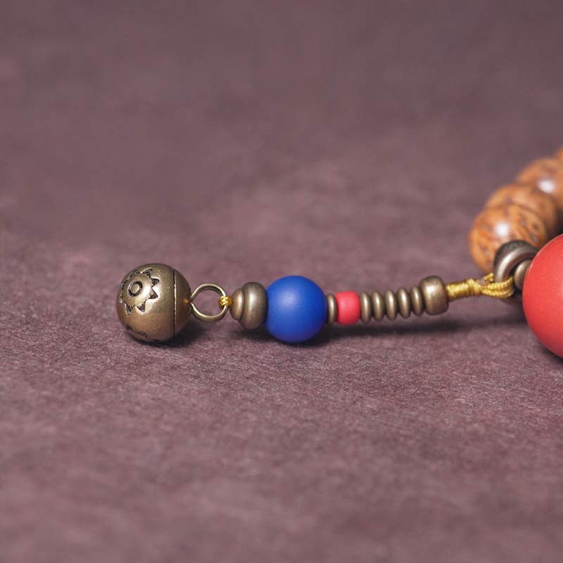 Buddha Stones108 個入りMalaビーズ 菩提樹の知恵 平和 タッセルブレスレット