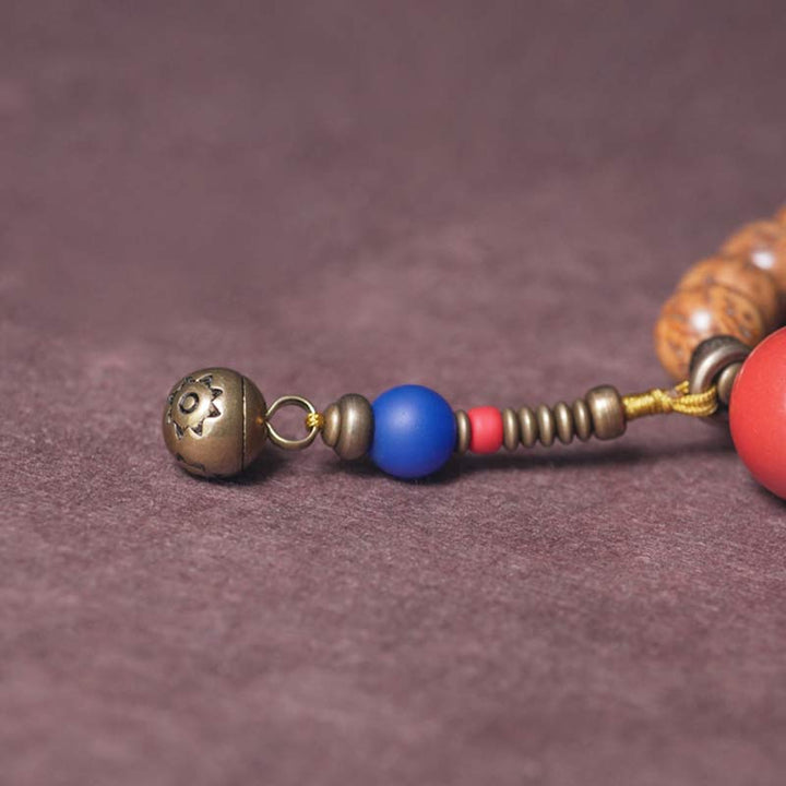 Buddha Stones108 個入りMalaビーズ 菩提樹の知恵 平和 タッセルブレスレット