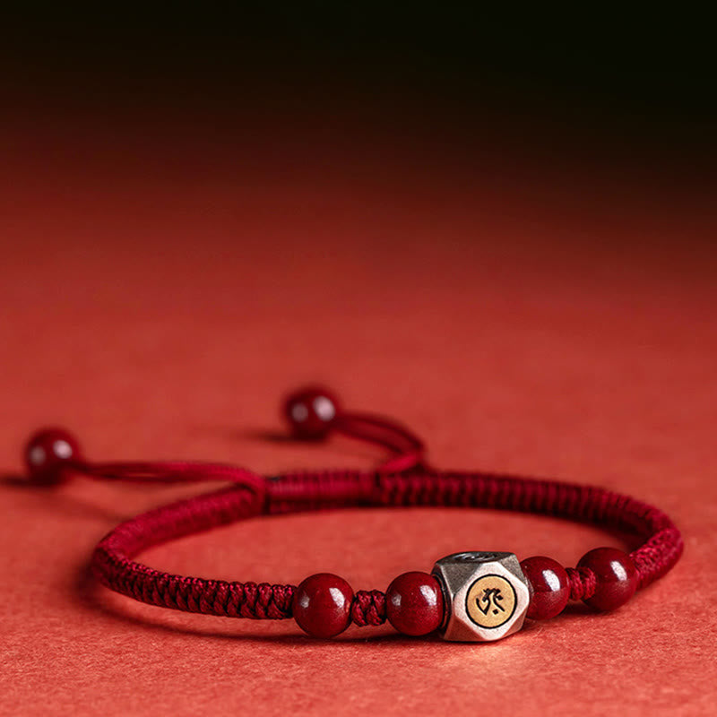 Buddha Stones925スターリングシルバー十二支誕生仏辰砂 カームブレスレット - image 0