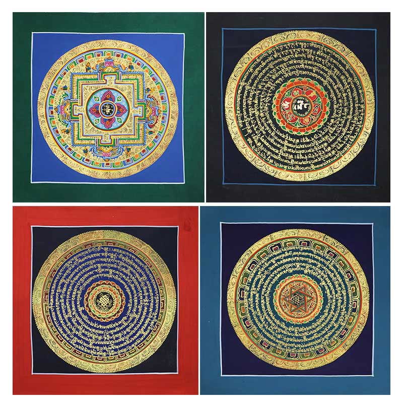 Buddha Stonesチベット 手作り タンカ 絵画 スピリチュアルな祝福 ブラインドボックス ランダムカラーパターン