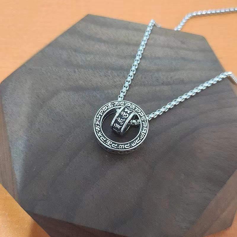 Buddha Stonesチベットオーム・マニ・パドメ・フム彫刻 平和 純粋 チェーン ネックレス ペンダント - image 8