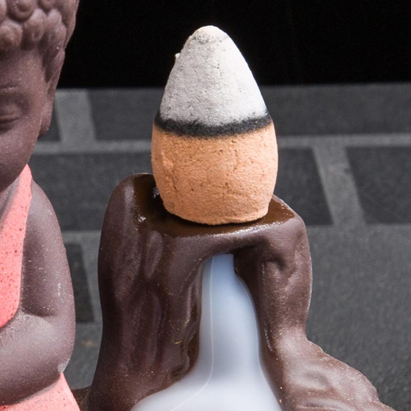 Buddha Stones逆流煙噴水 陶器製 祝福香炉 装飾
