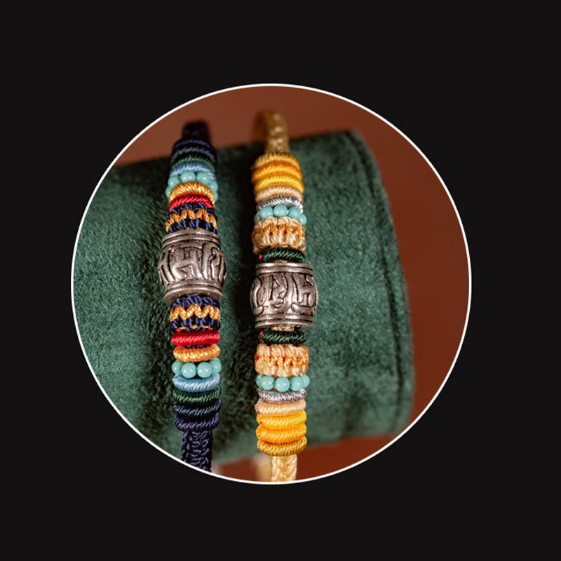 Buddha Stonesハンドメイド925スターリングシルバーチベットオーム・マニ・パドメ・フムピュリティ編みブレスレット - image 14