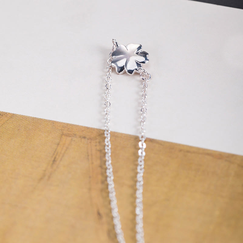 Buddha Stones925スターリングシルバー 桜の祝福チェーンブレスレット