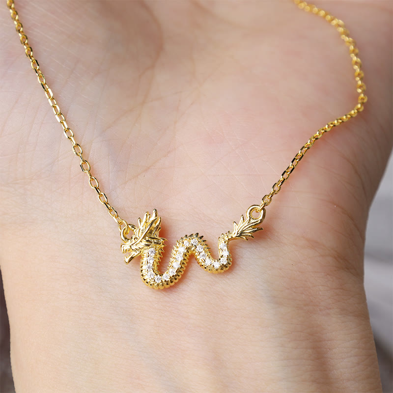 Buddha Stones925スターリングシルバー 龍年 縁起の良い金龍 幸運のチェーンネックレスペンダント - image 1