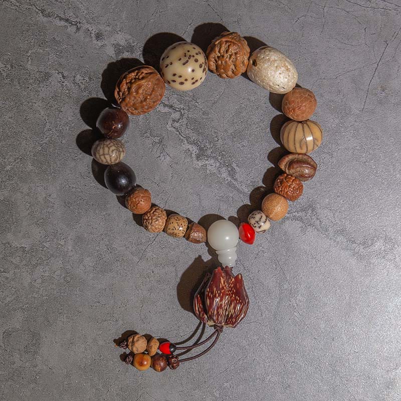 Buddha Stones108 個入りMala菩提樹 幸運 富 ブレスレット 手首用Mala