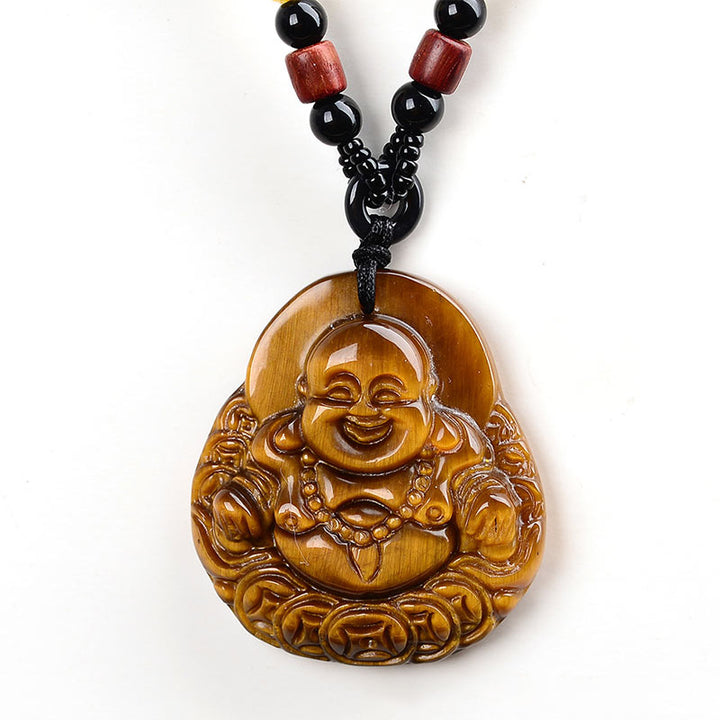 Buddha Stonesタイガーアイ 笑う仏陀 祝福ネックレス - image 5