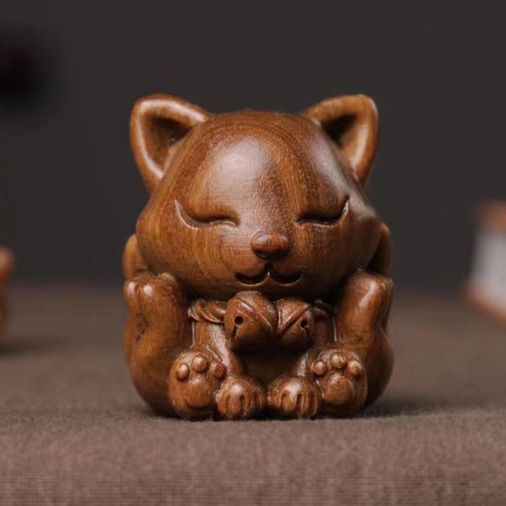 Buddha Stonesミニ九尾狐象牙実白檀緑白檀祝福装飾