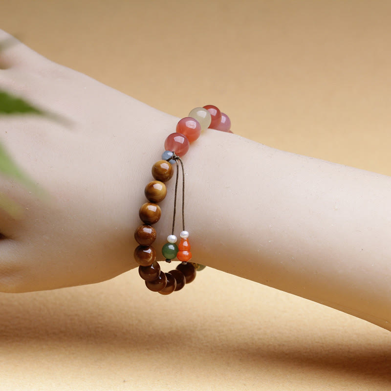 Buddha Stonesクカシード 燕元瑪瑙 和田翡翠 富貴守護ブレスレット