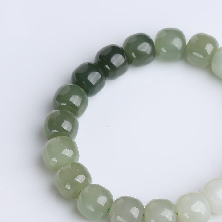 Buddha Stonesグラデーション翡翠幸運祝福ブレスレット