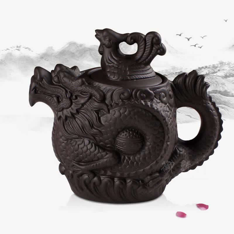 ヴィンテージ ドラゴン フェニックス セラミック ティーポット