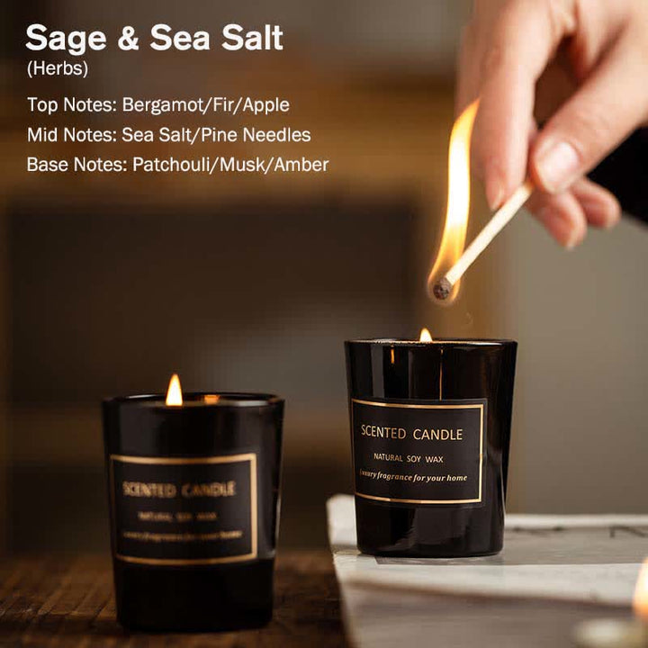 ブルーベルペアフリージアの香りの瞑想と祈りの香りのアロマセラピーソイワックスキャンドル - セージ＆シーソルト（ハーブ） - image 8