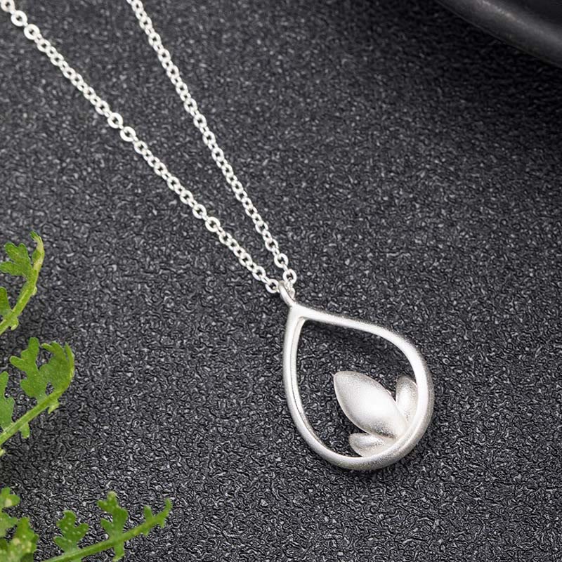 Buddha Stones925スターリングシルバー 蓮の花 フローラルエンライトメントネックレスペンダント - image 2